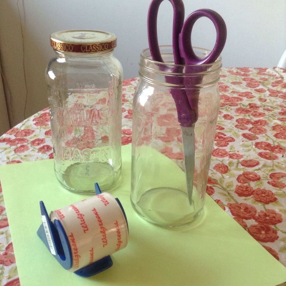 I saw this idea online and loved it. So I decided to make these for the new year. All you need is a clean jar and some paper, tape and scissors.