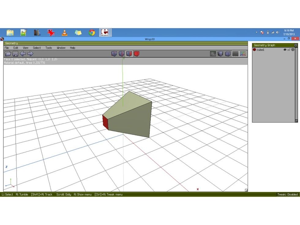 I scaled the same face DOWN (Made it smaller)