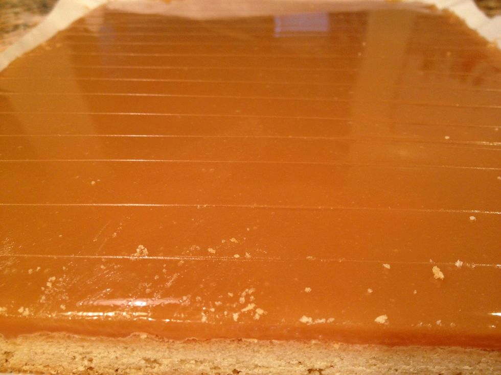 I scored lines to make for even cutting.