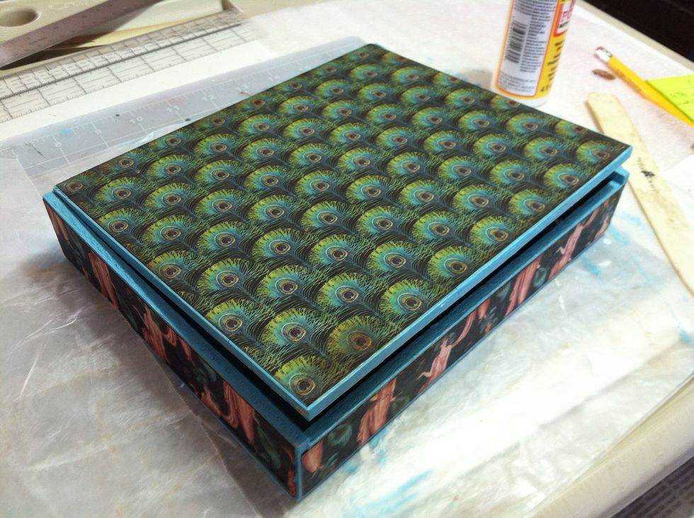 I sealed the paper with a coat of Mod Podge Glossy