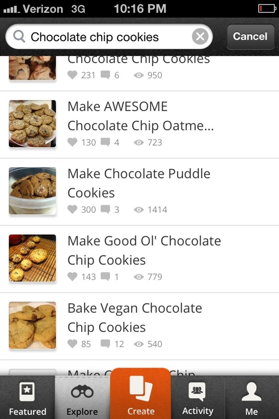 I searched Chocolate chip cookies. I don't have time to look at them all. What catches my eye? A recipe that has the "puddle" in the title. BE ORIGINAL. Create a guide on a topic no one knows about!