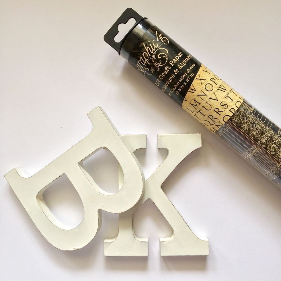 I selected this wonderful one, Architecture & Alphabet. You need two wood or cardboard letters.