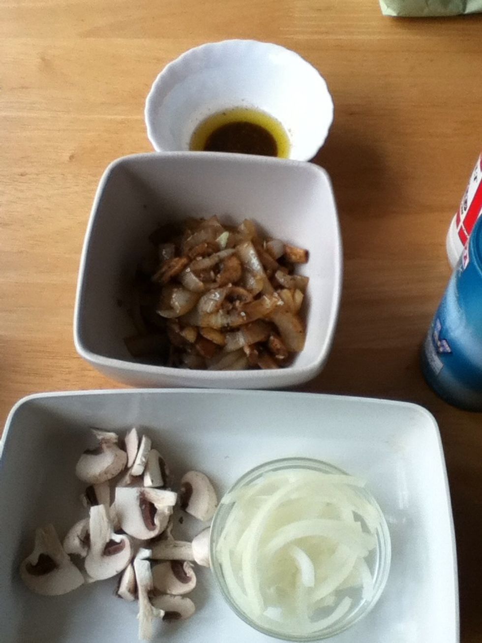 I separated the onions,  garlic and mushrooms from the oil when done.