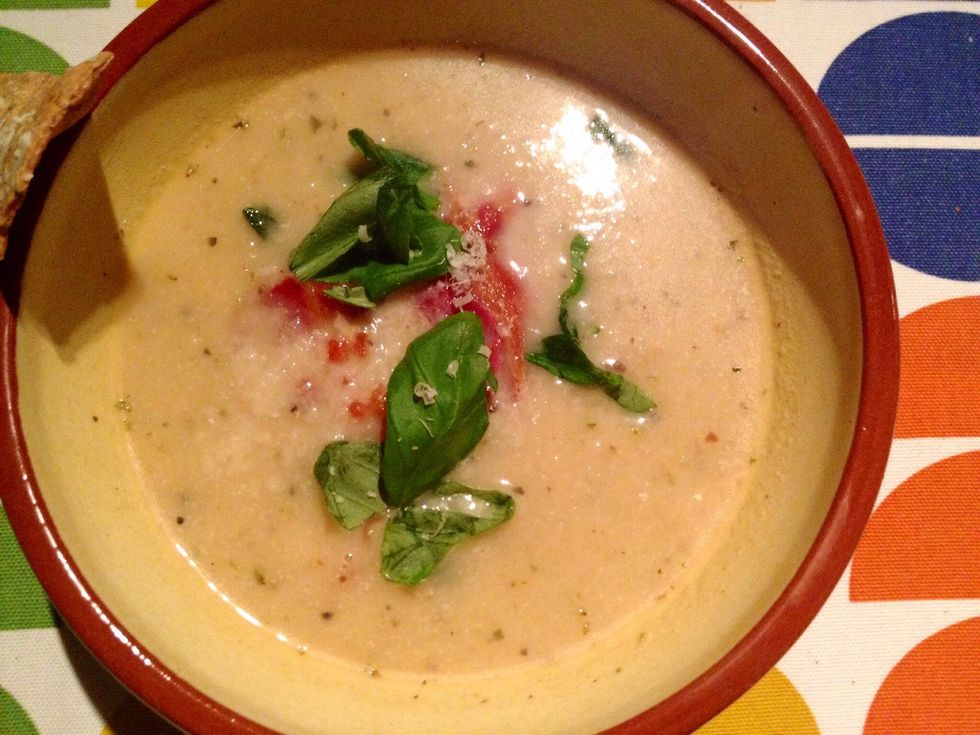 I served it with bacon and some fresh herbs.