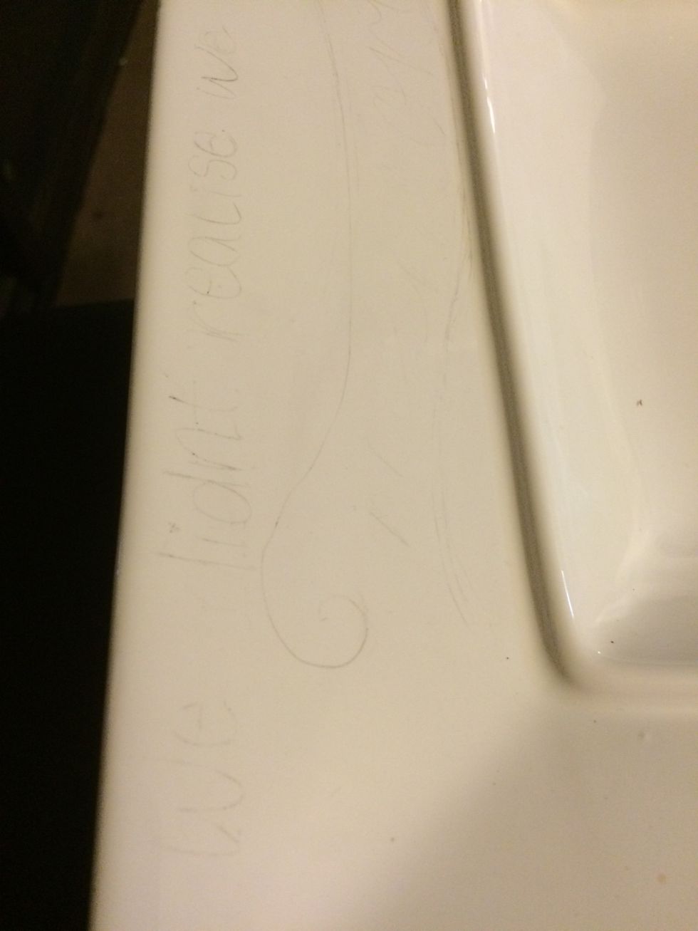 I sketched my lettering using just a lead pencil to get a rough idea of how it would all fit.