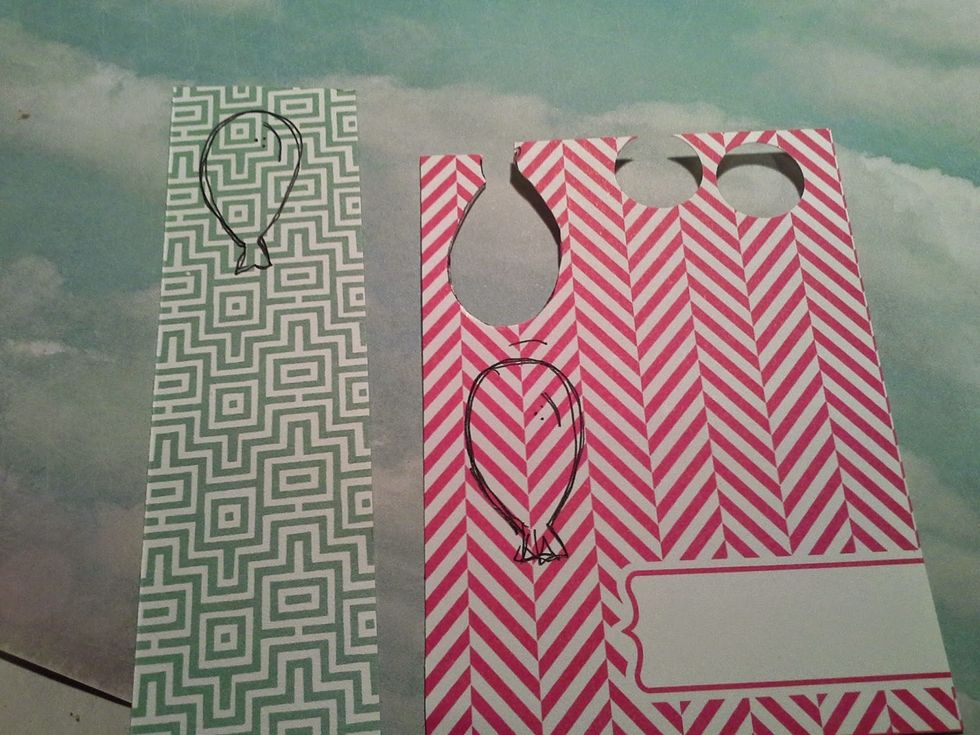 I sketched out balloons on the double sided paper and cut them out.