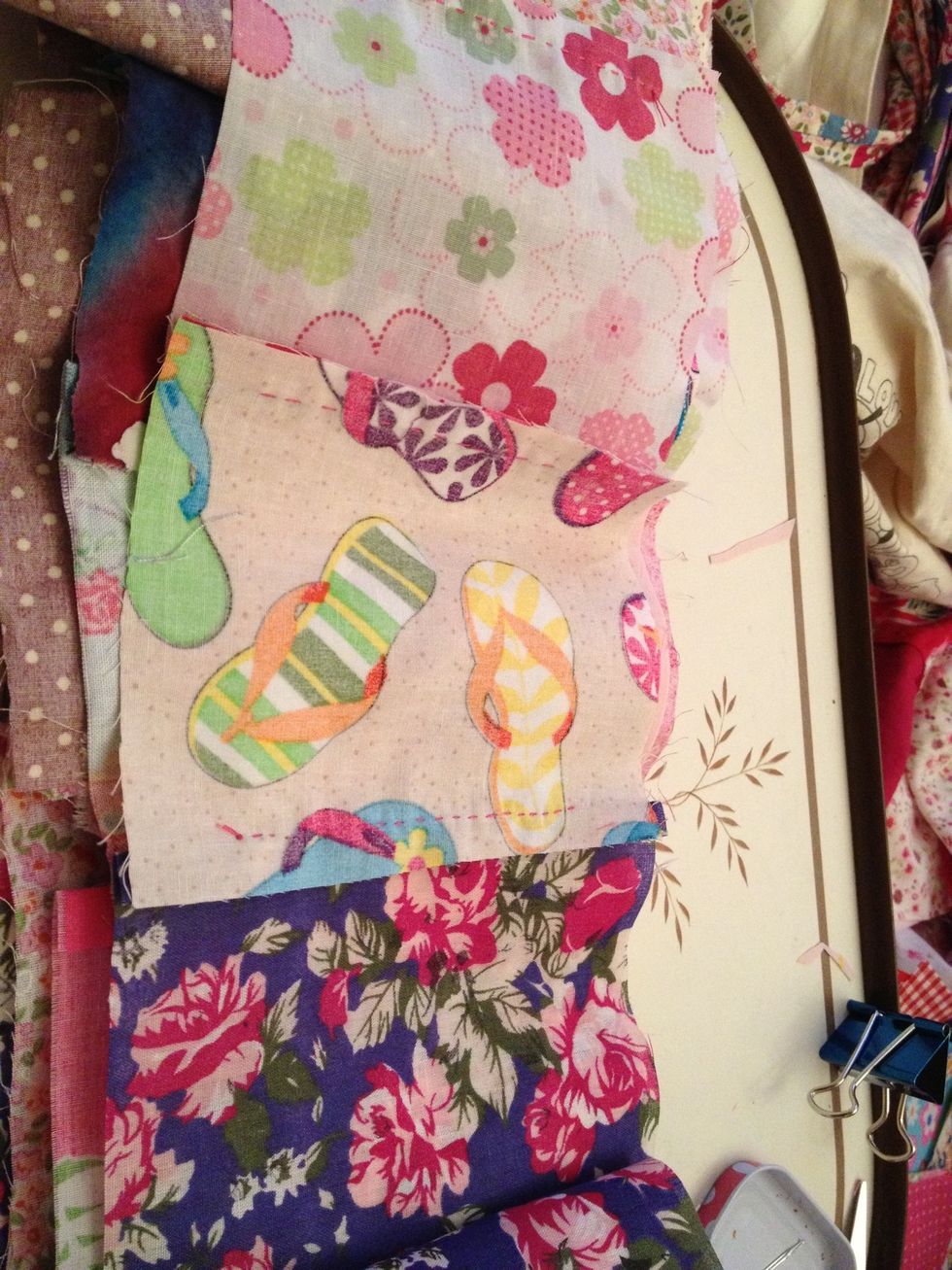 I sometimes sew strips of different lengths to make it easier but are no good if in a mess