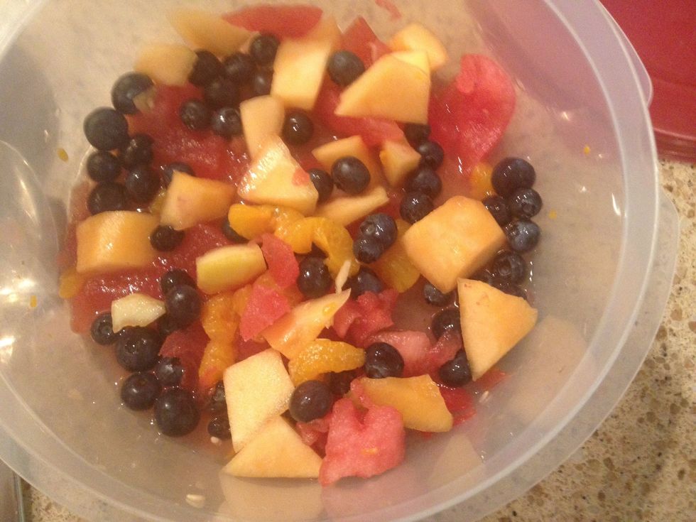 I spend the time cleaning up and salvaging a fruit salad that has seen better days...