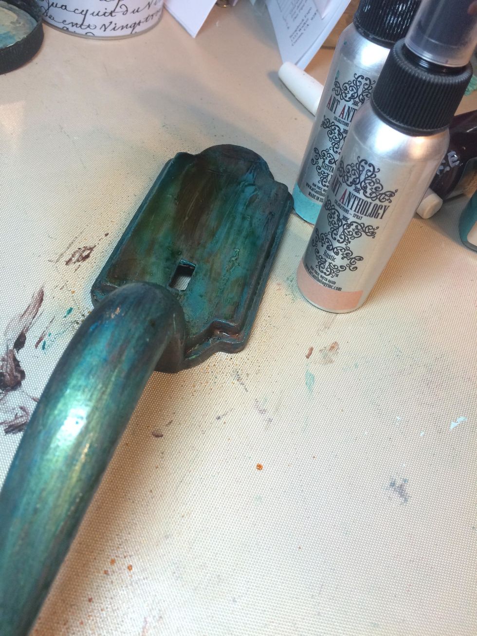 I sprayed a layer of Rust Colorations.