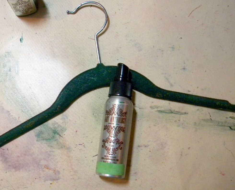 I sprayed the hanger with Grass Colorations Spray, but it really did not change the color.