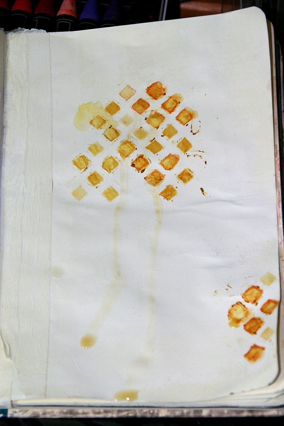 I sprayed water on my pages and let the water color run and drip.