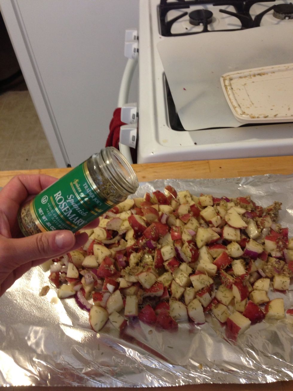 I sprinkled additional rosemary on top because I love the taste of rosemary. :)