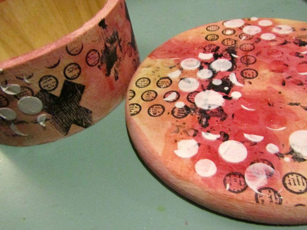 I stamped with the Viva Las VegaStamps! Writing Circles and Tape X in archival ink.
