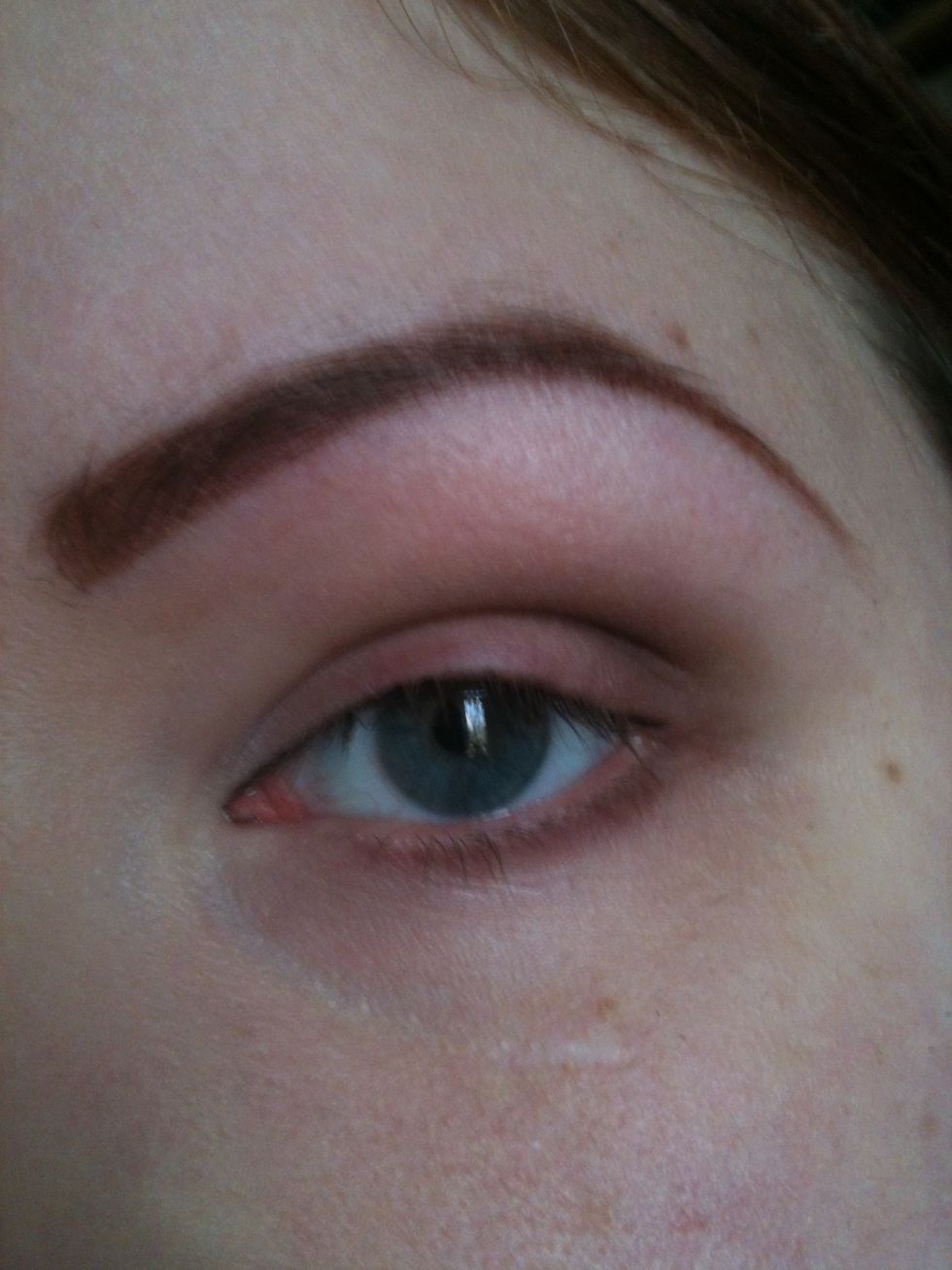 I start by filling in my lash line. It can feel strange when you first start doing it, but you get used to it lol.