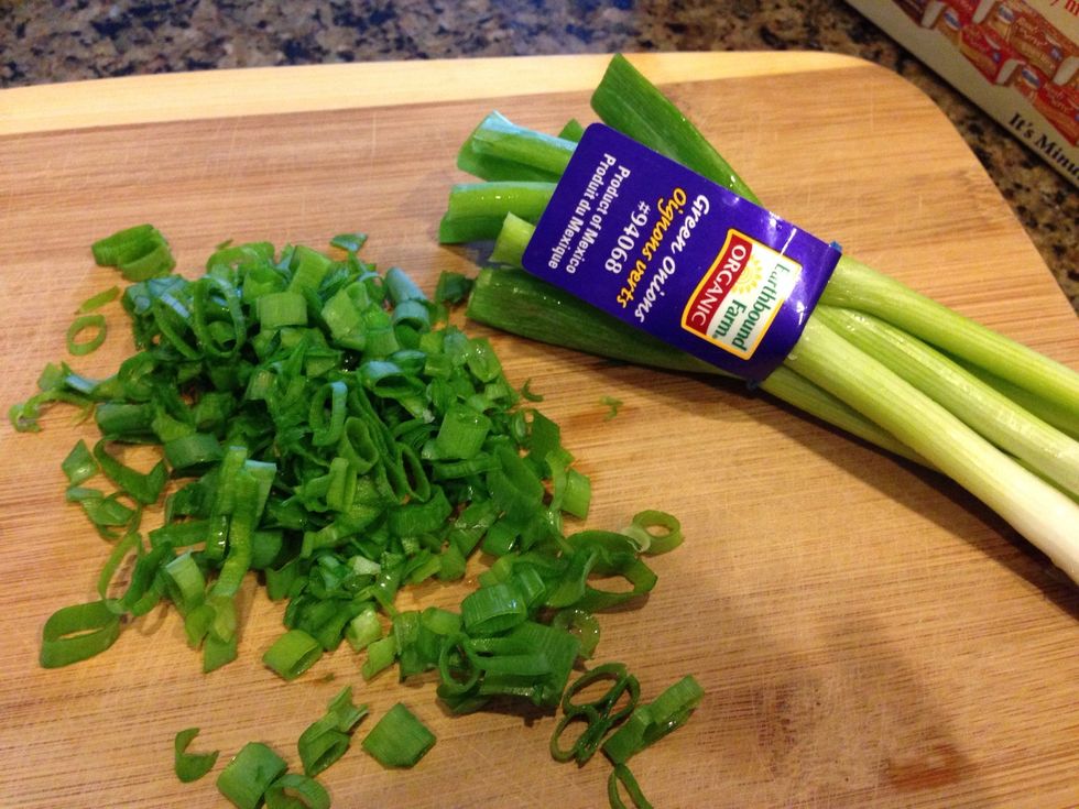 I start my prep work first, which means I start my rice cooking and chop veggies. In this dish, I used a combination of fresh and frozen ingredients....this can all be vegetarian-just omit chicken.