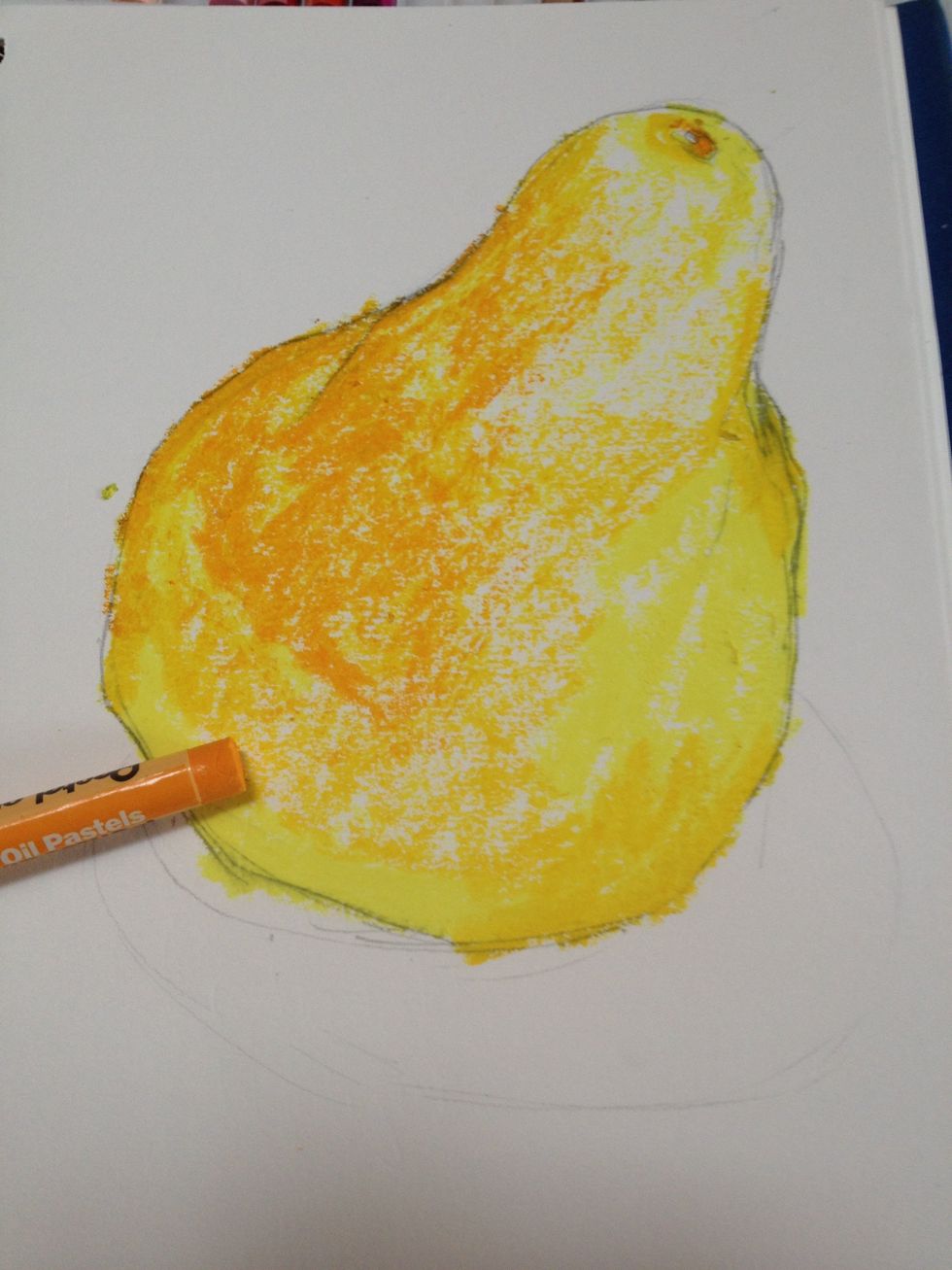 I started adding layers of orange keeping in mind I can always add more. Notice that your layers are starting to blend together. You can use this to your advantage when you want to modify colors.