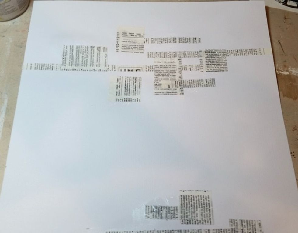 I started building my background using dictionary page pieces and gel medium.