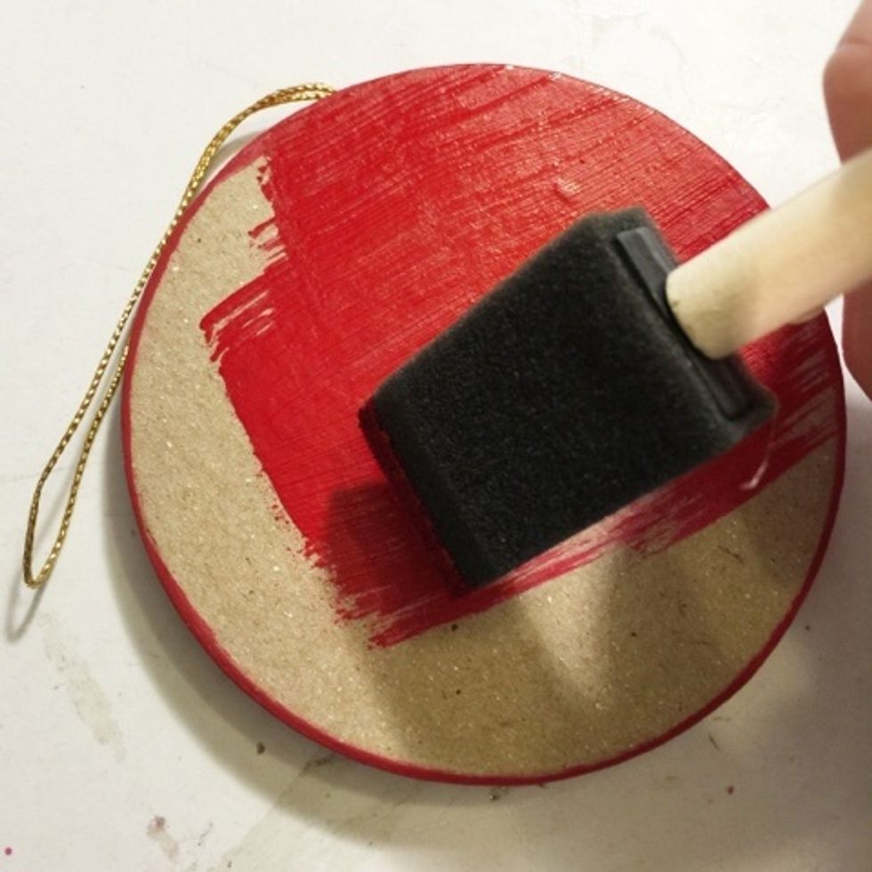 I started by painting some paper m\u00e2ch\u00e9 ornaments I had in my stash.