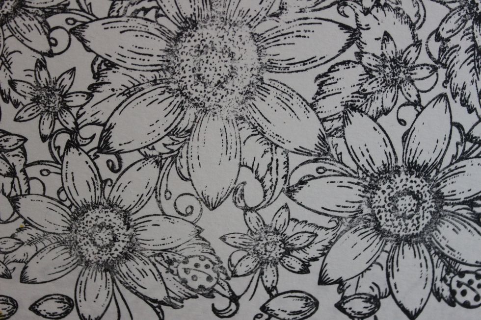 I started by stamping the flower image using black StazOn ink on watercolor paper