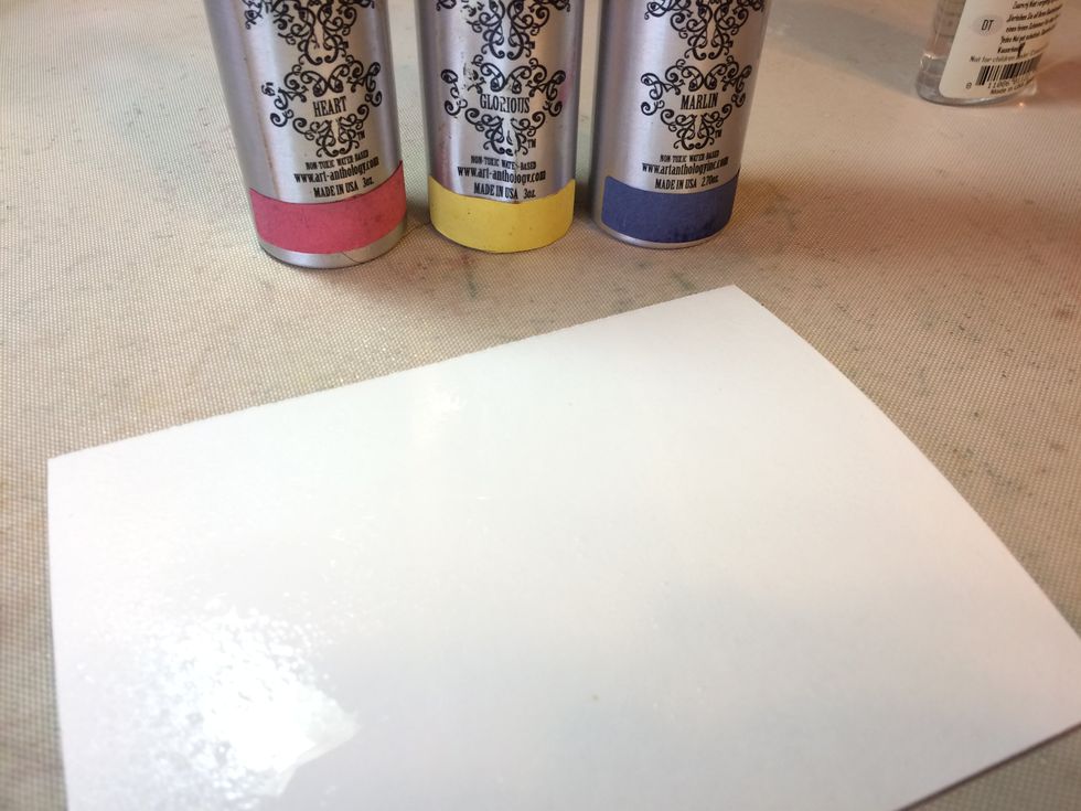 I started out with Heart, Glorious and Marlin Colorations. I went the card which was watercolor paper.