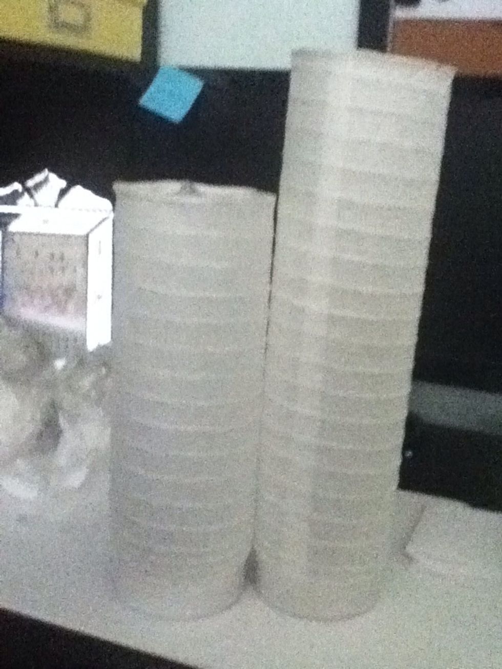 I started out with these cylindrical lanterns I found on sale, but its the same process for regular paper lanterns