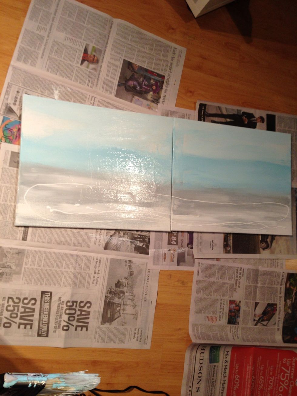 I then added darker grays and blues  in the middle. I did this several times until I reached my desired look.