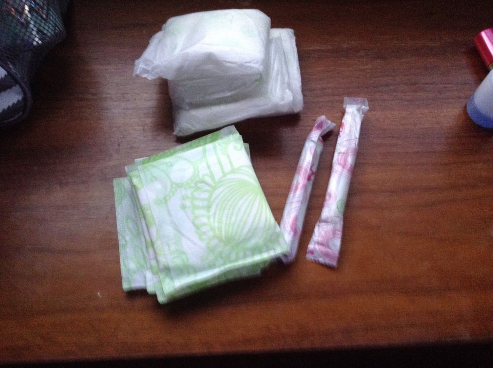 I then added my feminine products