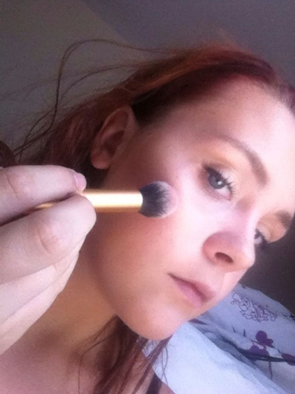 I then chose a peachy blush and added tht on