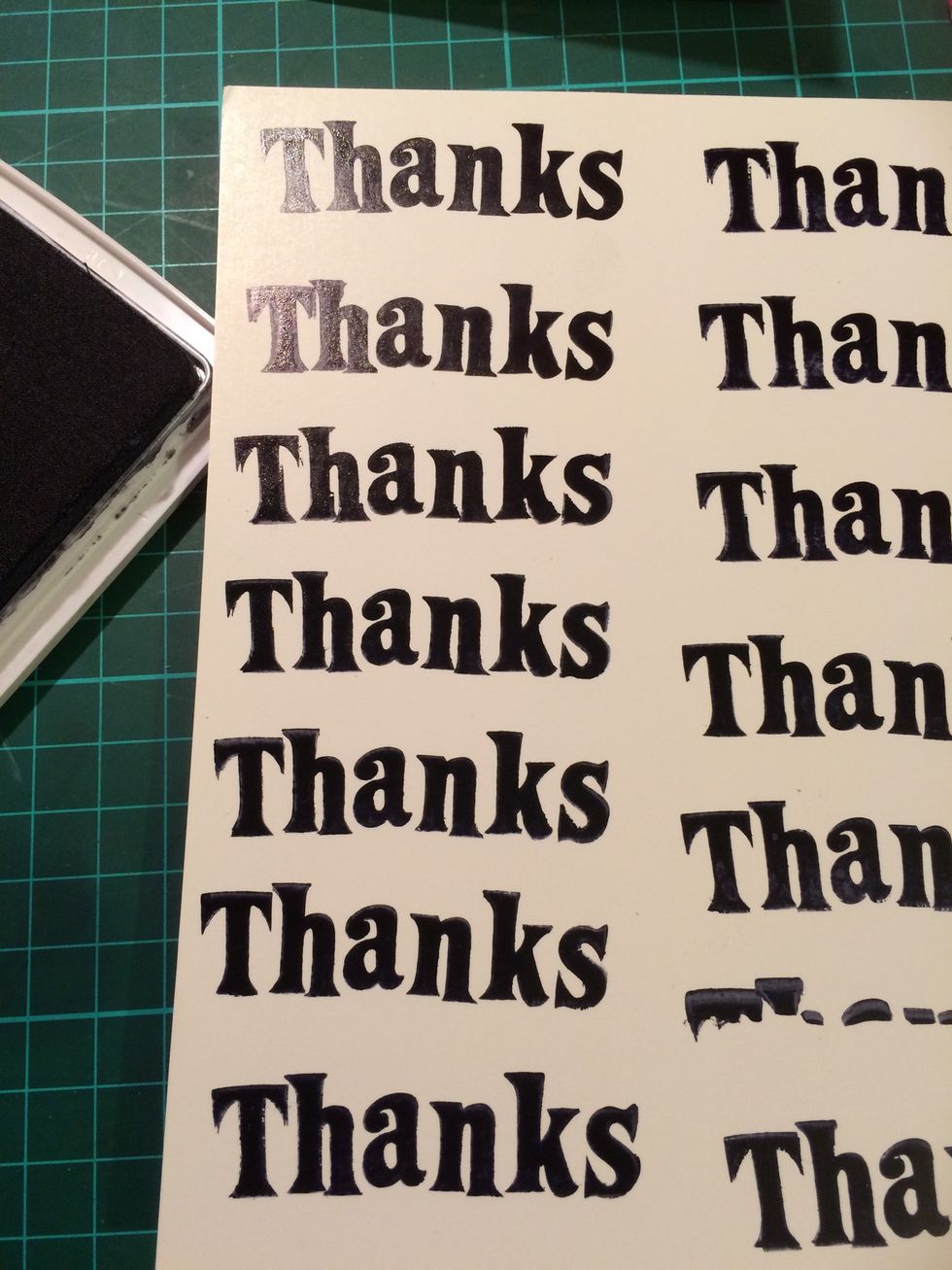 I then found a Thankyou stamp, stamped a heap then cut them up.