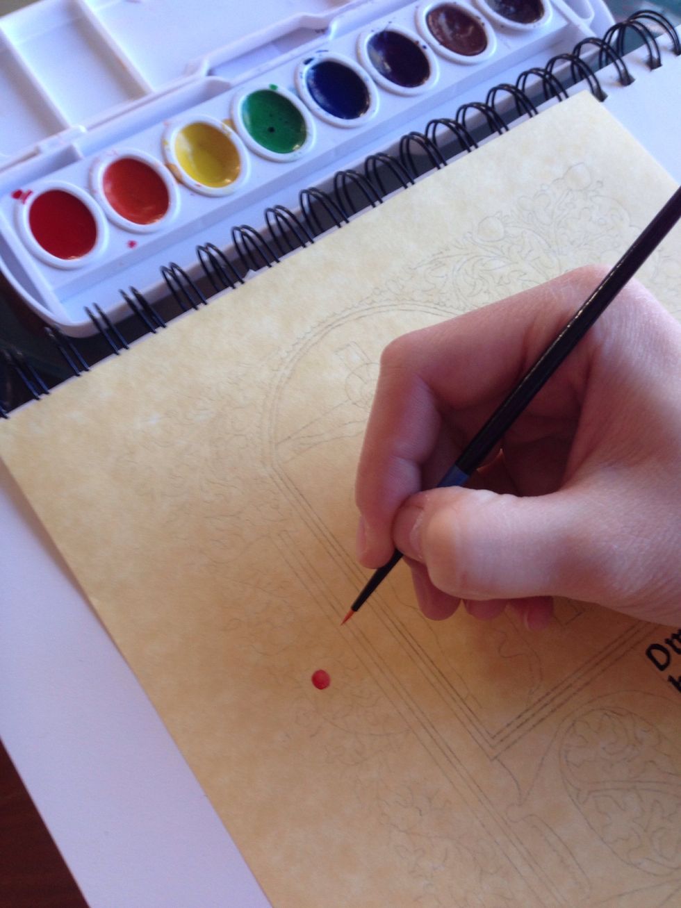 I then started painting with red