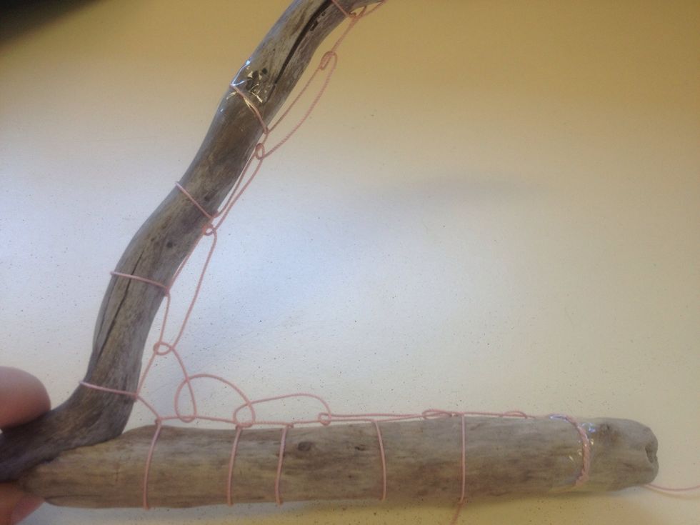 I then took some sting and started weaving it.