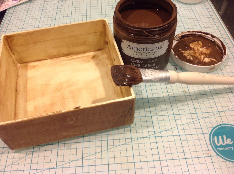 I then used an antiquing wax to distress and give it a wooden look.