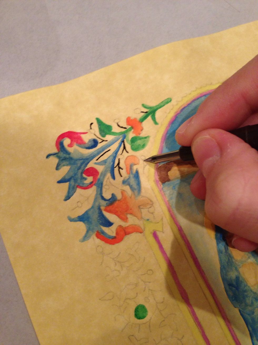 I then went back and added some detail with the India ink