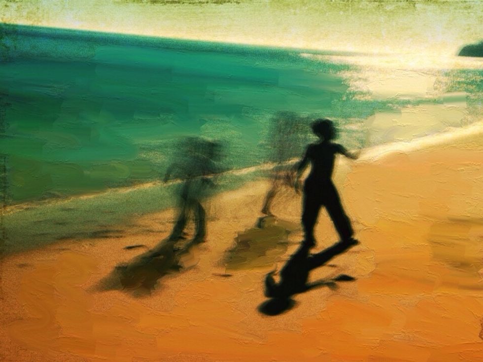 I then went over it w painting in Art Rage app. This is optional. You can smudge and paint or add new layers on top.
