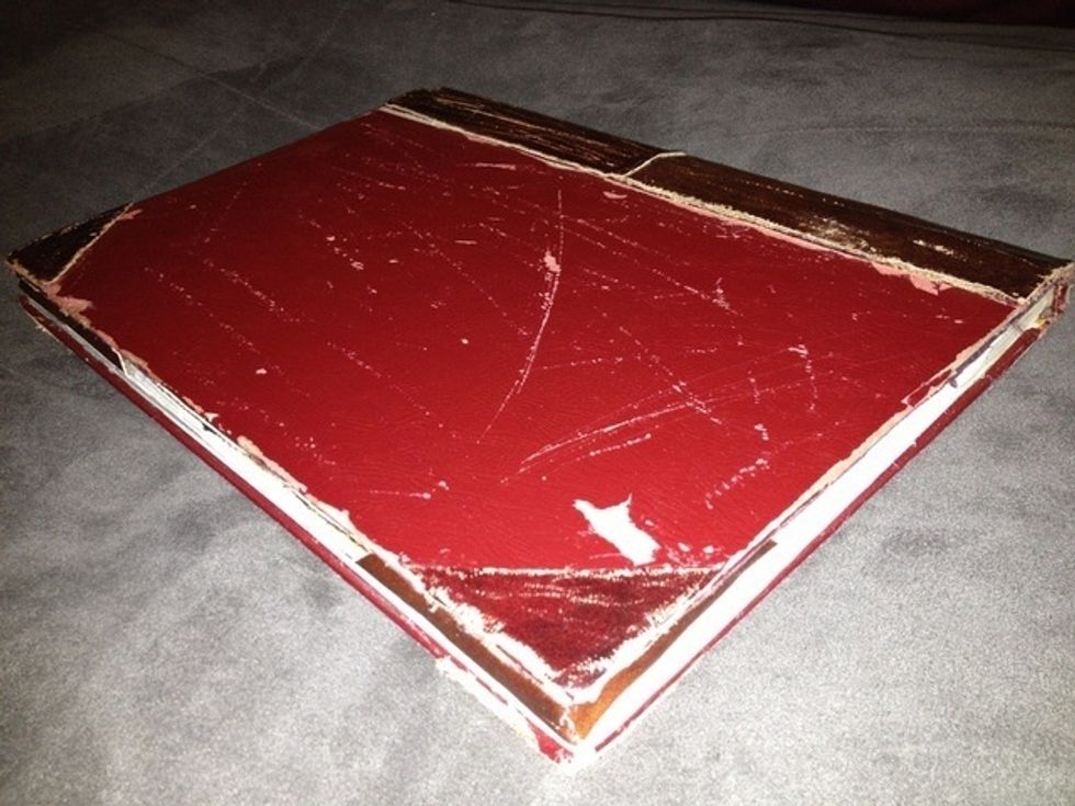 I took a knife and scraped the leather a bit to add a warn out look. This is also optional.