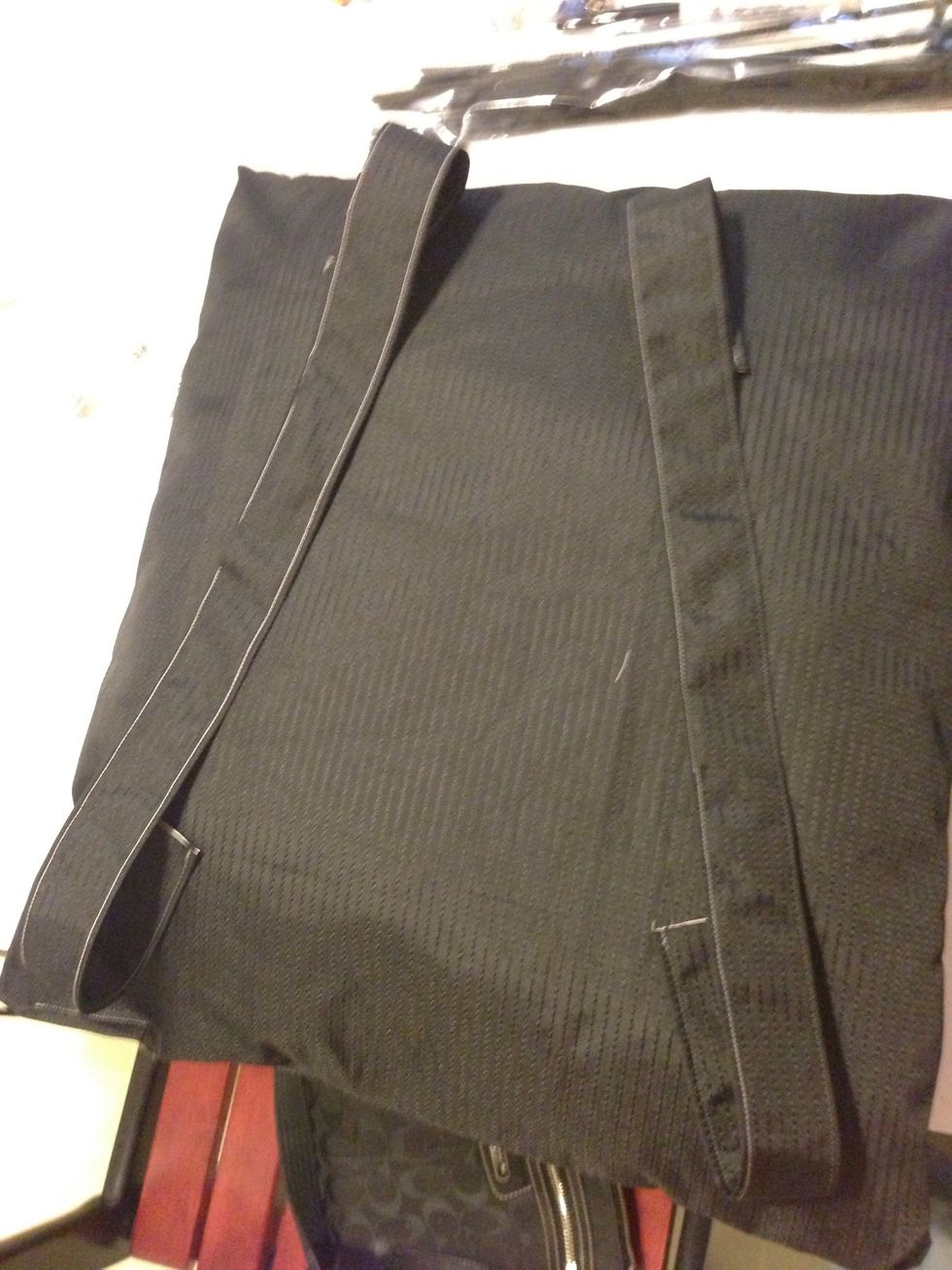 I took the straps and placed them like as if it was a real bag. U can pin it down here the way u feel comfy with straps. I like this position.