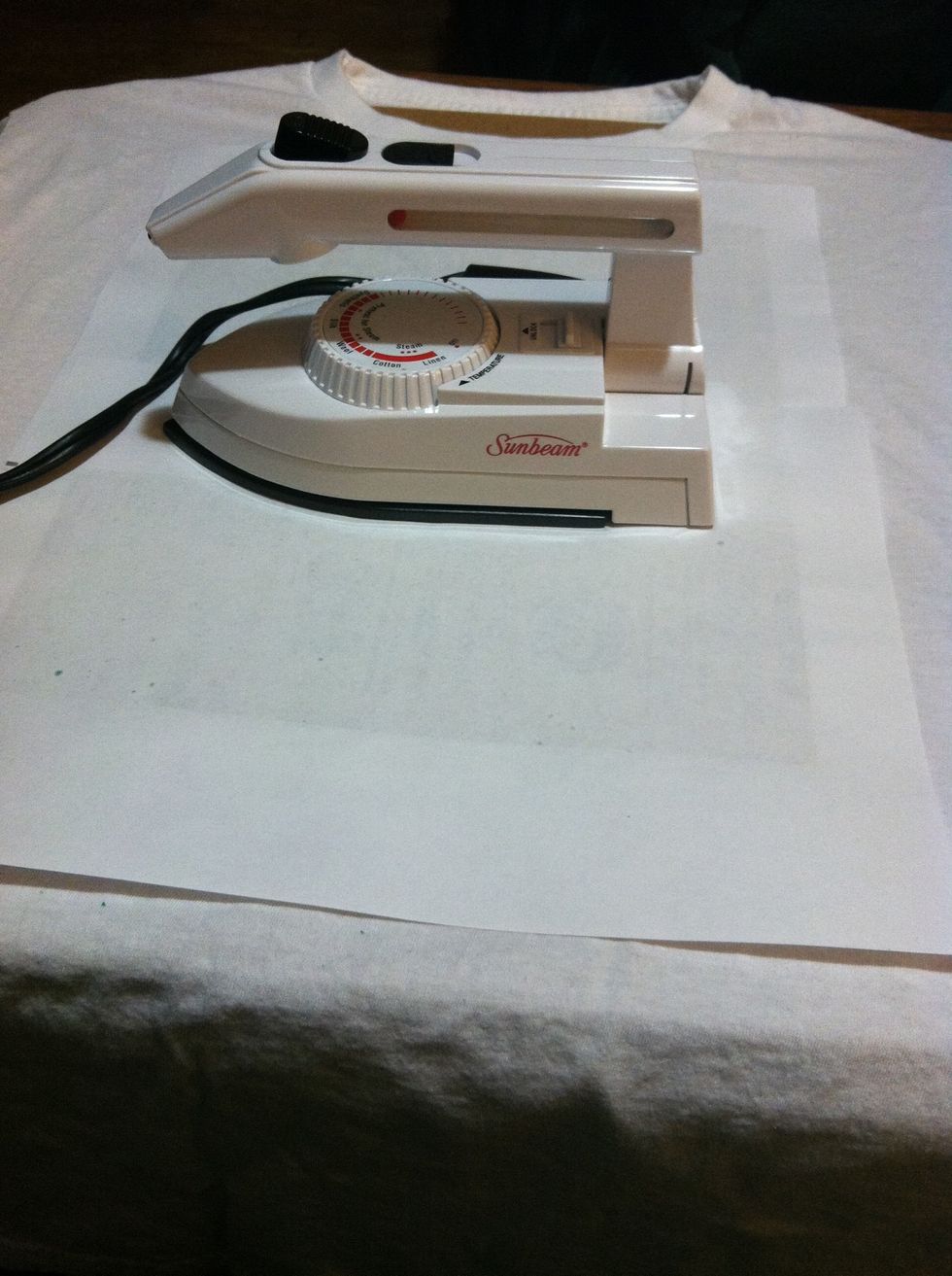 I tried this step with a towel on top and the heat wasn't getting through so I put paper over the sandpaper and it worked.