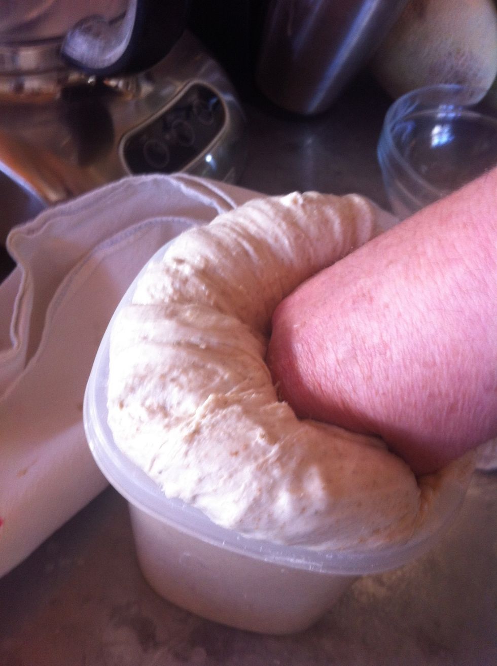 I turned the dough and then pushed it back in.
