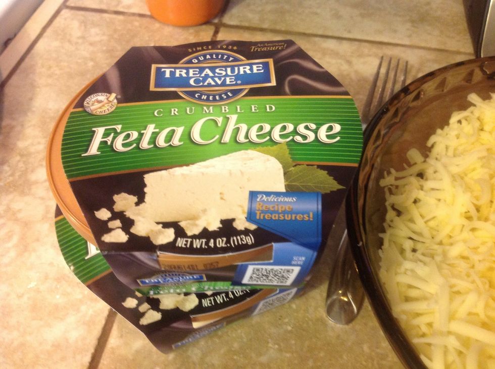 I use a 4 oz. package of feta cheese, but you can adjust to taste, or omit altogether.