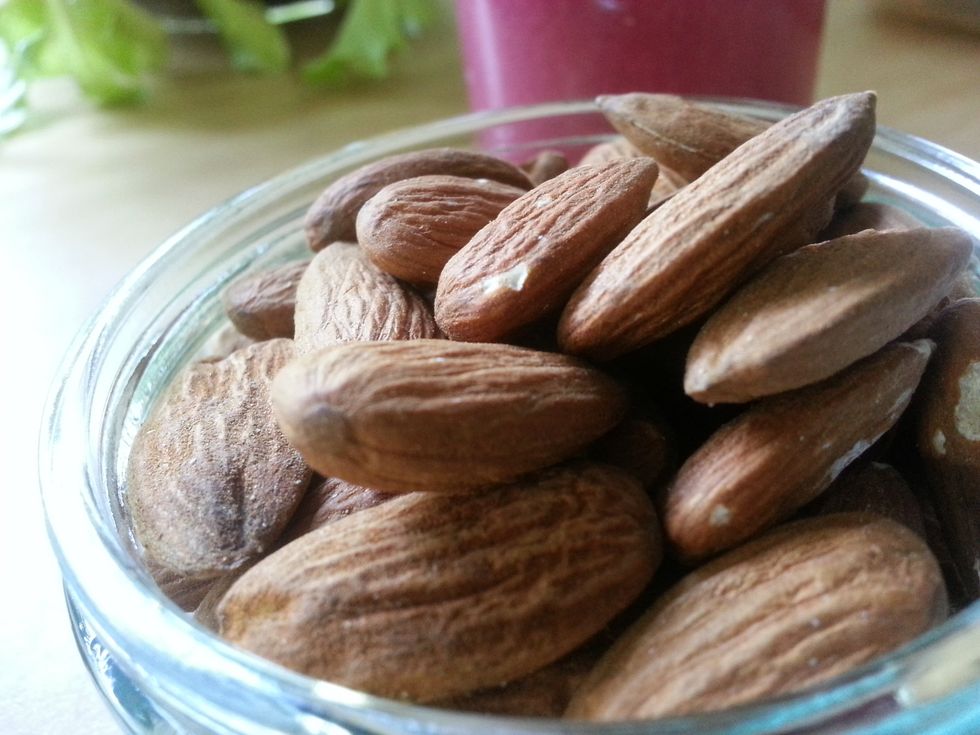 I use a handful of almonds, which I soak overnight.