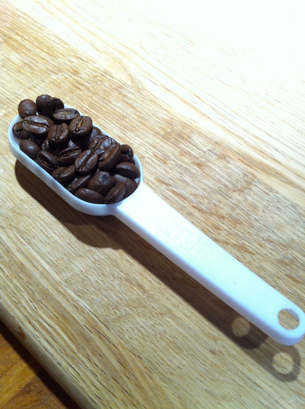 I use a kitchen tablespoon to measure out roughly 8-10 grams of beans.