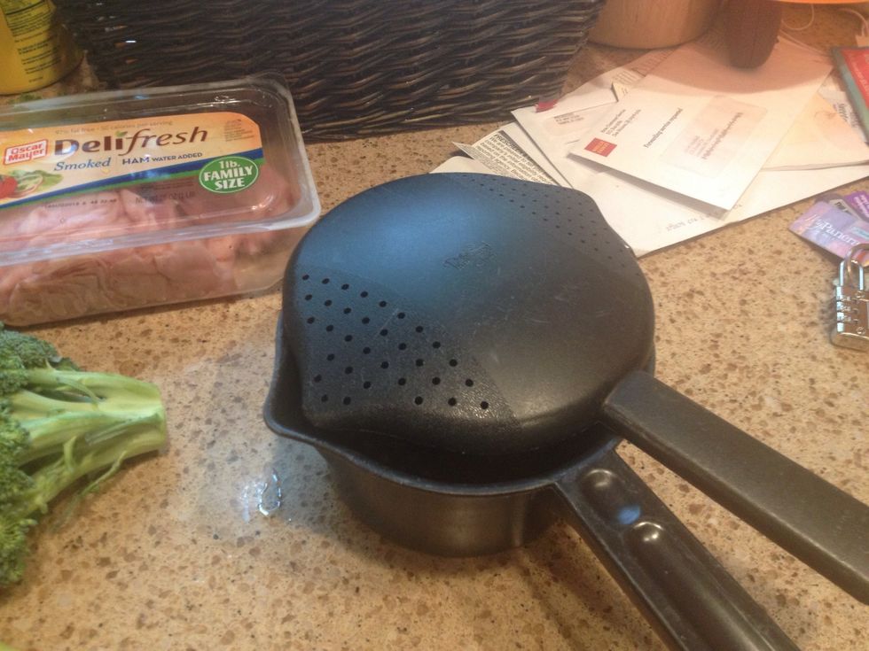 I use a microwave steamer as well ( this is pampered chef).  With the chopper and this, you can whip this casserole together in 10 minutes or so.