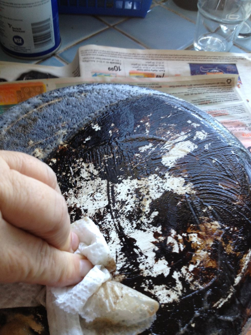 I use a piece of paper towel to check our progress. Progress!!!