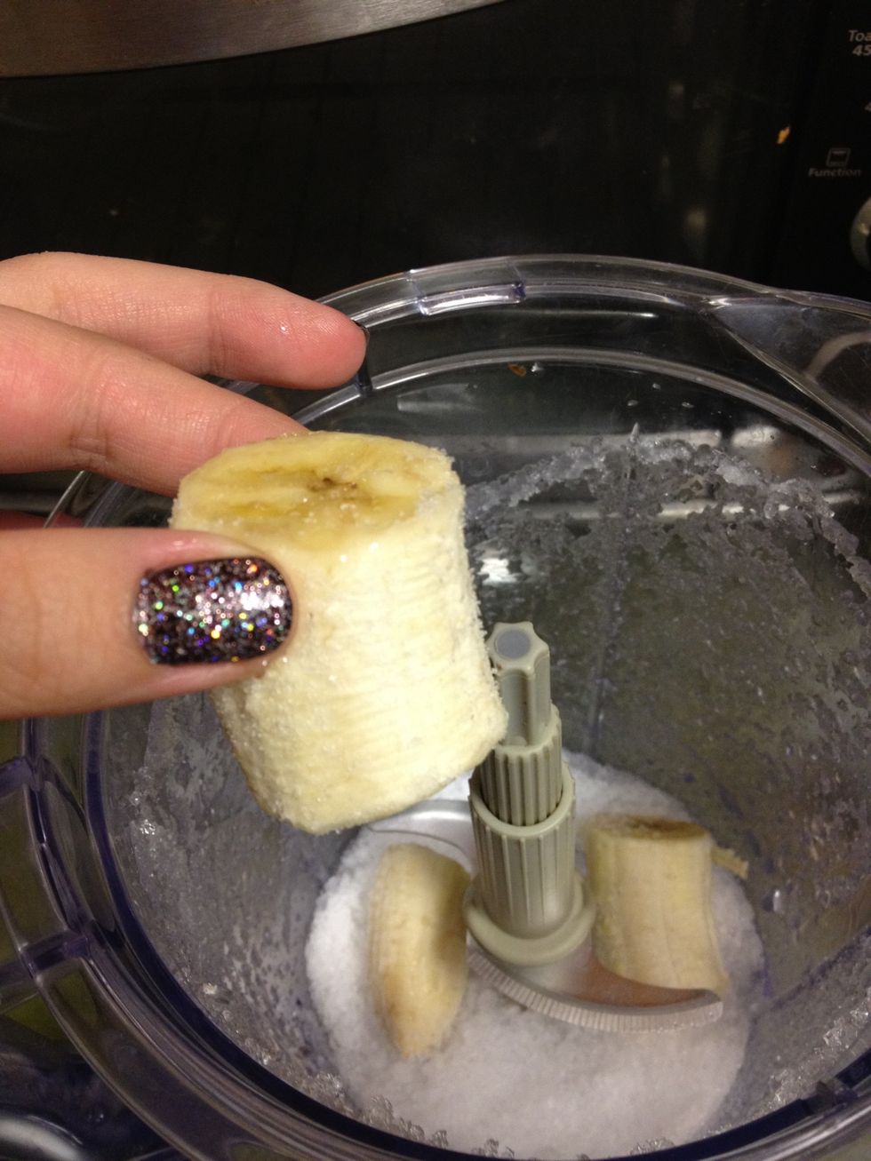 I use about 1 bananas worth.