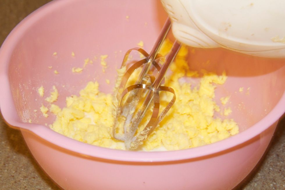 I use an electric whisk for all my mixing.