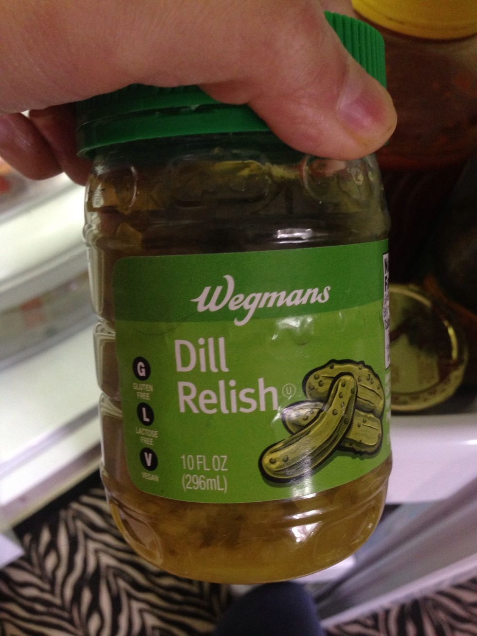 I use approximately 1/2 teaspoon of relish
