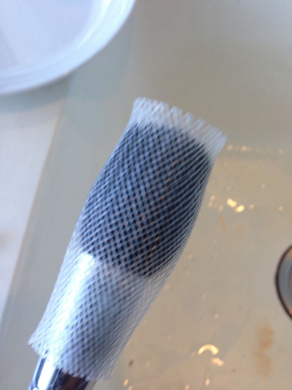 I use brush guard to cover the makeup brush for perfect shaping when drying