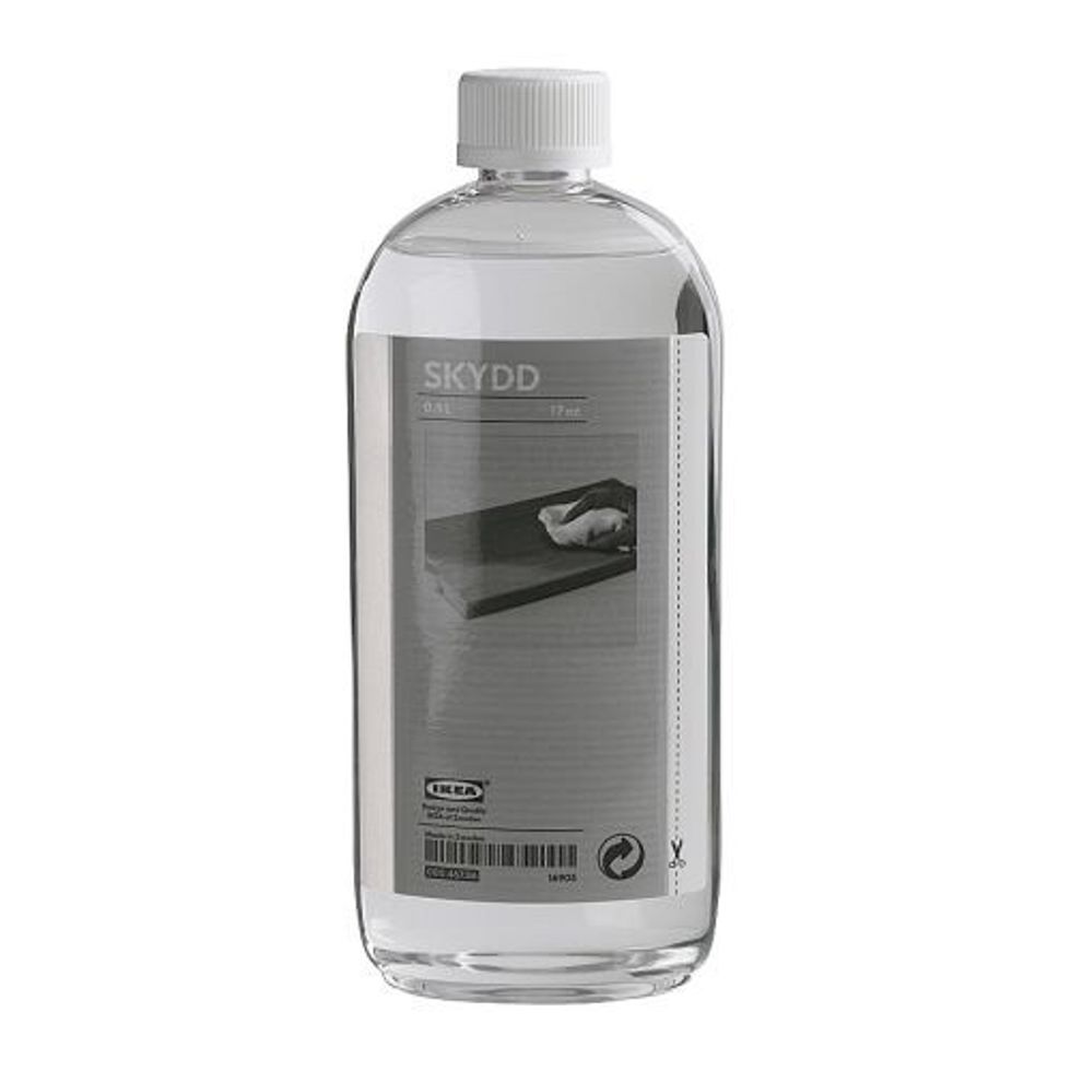 I use food grade mineral oil from IKEA called SKYDD. I have a toddler and she puts her mouth on all sorts of stuff. I wanted this to be safe.