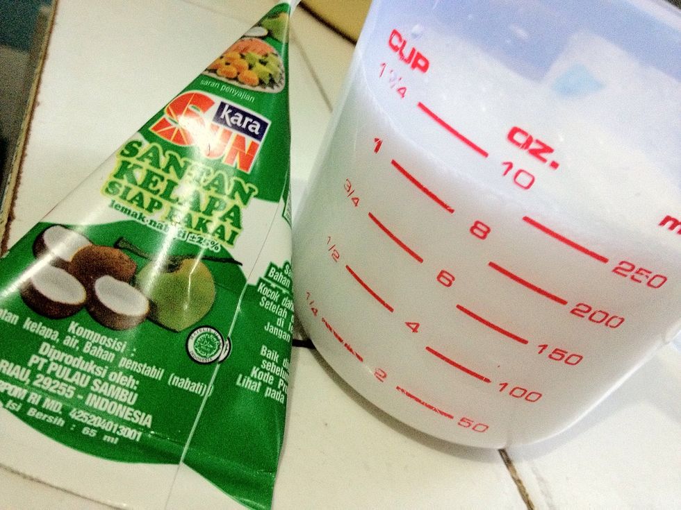 I use instant coconut milk but it is ok if you want to use the fresh one. I combine the 200ml of instant coconut milk with 3 cups of water. I dont really like thick coconut milk