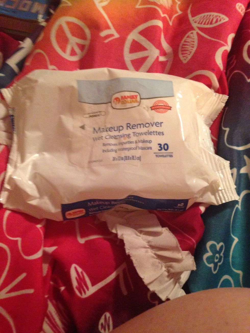 I use make up remover wipes to wipe all my make up off or you can wash your face I do both
